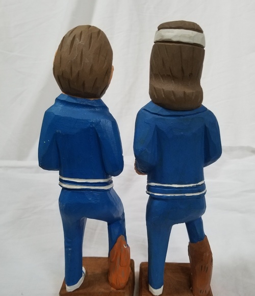 Aldon Hand Carved 1981 Wooden Couple Figures - Picture 5 of 8